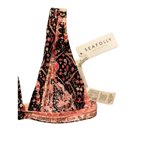 Seafolly Women's Fixed Longline Moroccan Moon Triangle Bikini Top Sz 4 B… - Picture 3 of 6